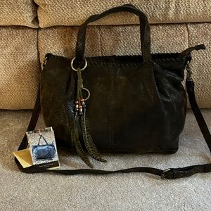 Patricia Nash olive suede handbag